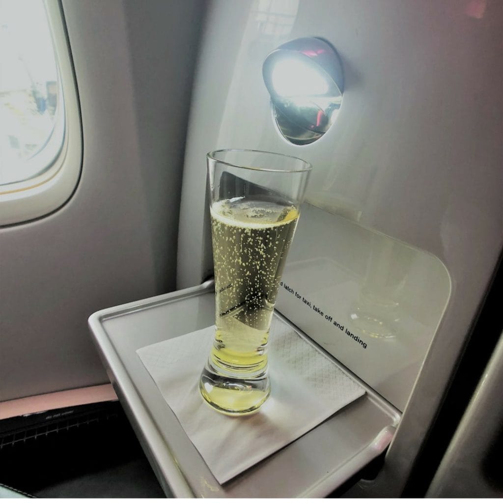 business class champagne