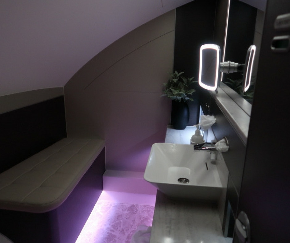 New Singapore Airlines A380 first class suite smaller bathroom