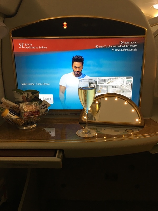 Emirates First Class Suite console