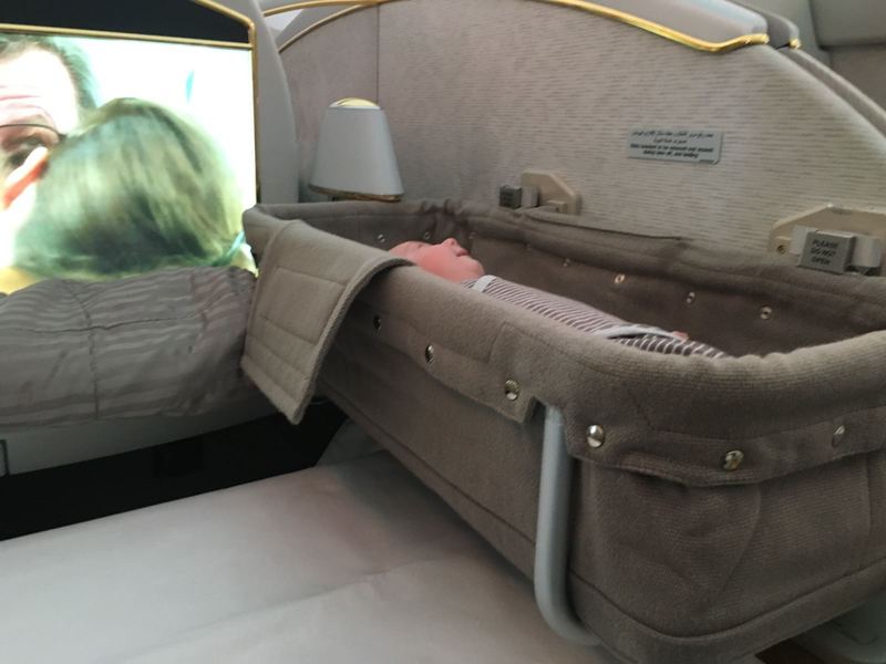Emirates First Class Suite bassinet
