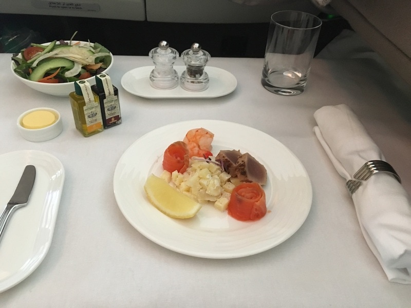 Emirates First Class Suite dining