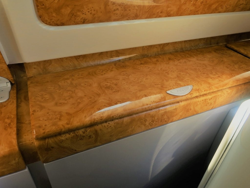 emirates business class review a380 storage bank