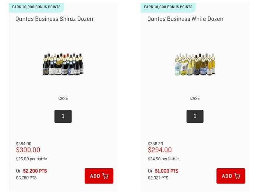 every qantas wine purchase will earn qantas frequent flyer points