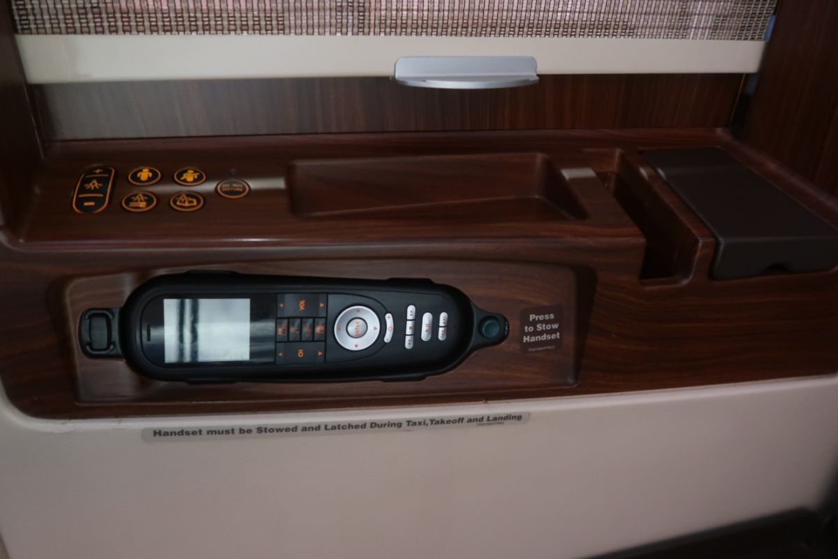 Singapore Airlines old A380 First Class Suite seat controls