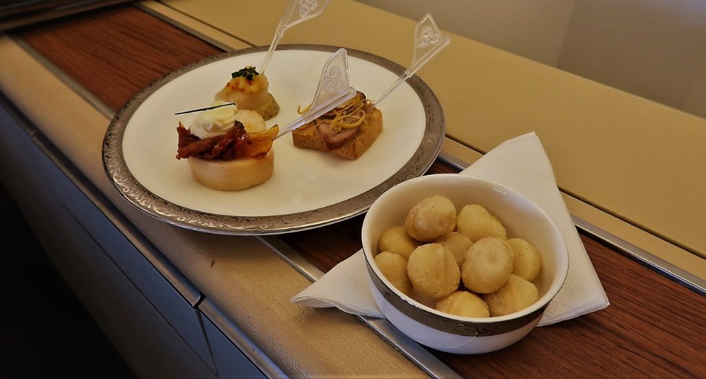 Thai Airways First Class canapes