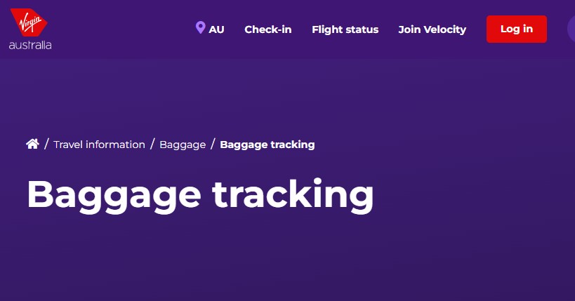 virgin australia baggage tracking