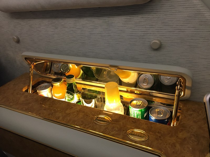 Emirates First Class Suite mini bar
