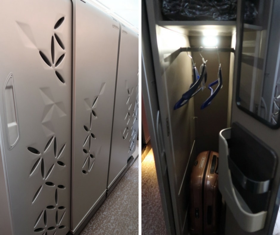 New Singapore Airlines A380 first class suite - sliding doors and wardrobe