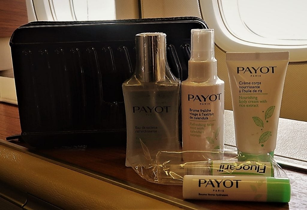 Thai Airways first class Porsche and Payot amenity kit
